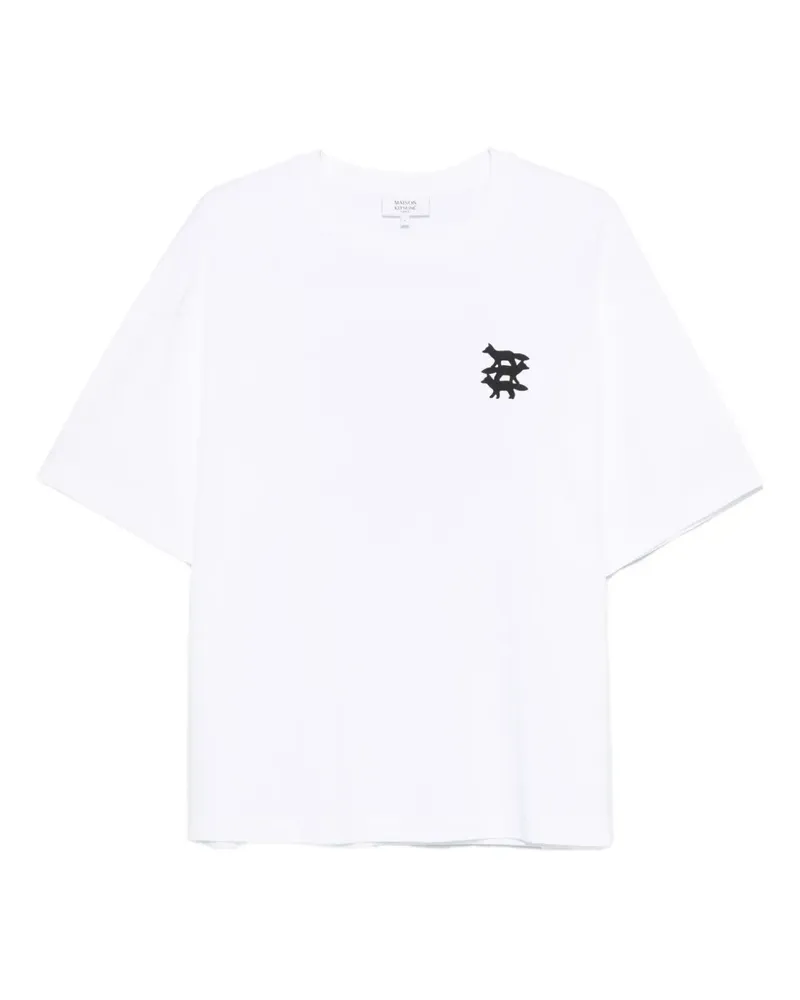 Kitsuné T-Shirt mit Fuchs-Print - Weiß Weiß
