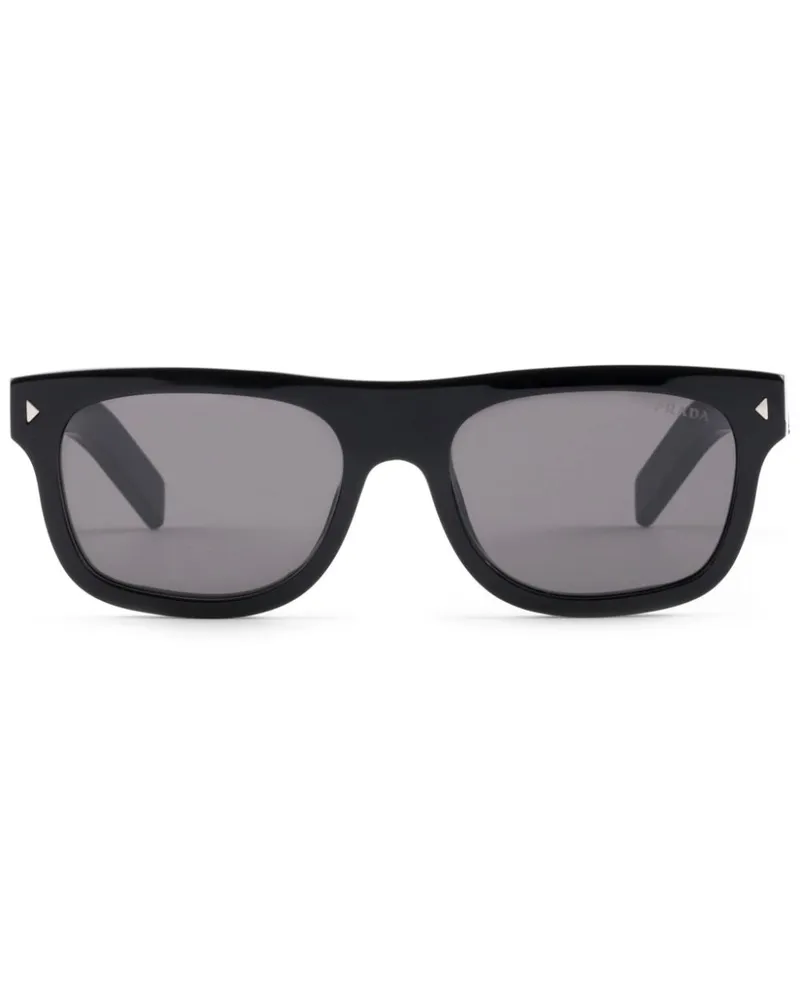 Prada Sonnenbrille mit eckigem Gestell - Schwarz Schwarz