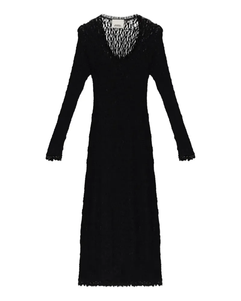 Isabel Marant Belsane Midikleid aus Spitzenstrick - Schwarz Schwarz