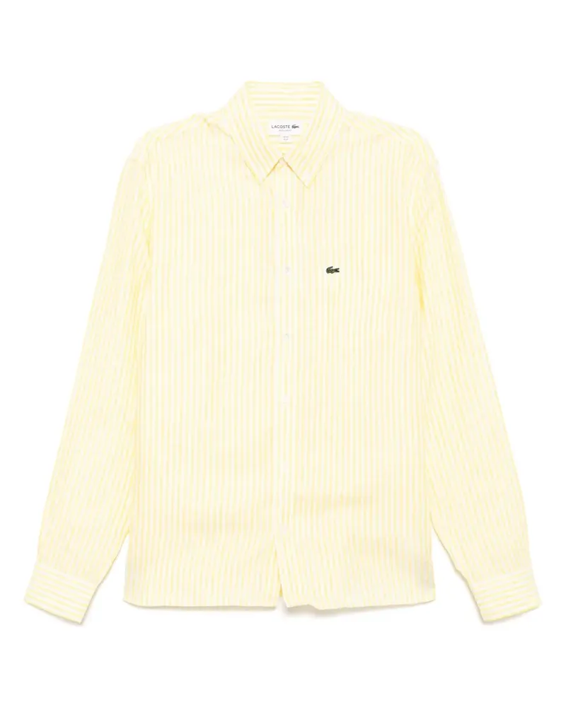 Lacoste Gestreiftes Hemd aus Leinen - Gelb Gelb