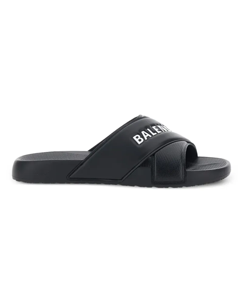 Balenciaga Sportypool Sandalen mit Logo-Print - Schwarz Schwarz