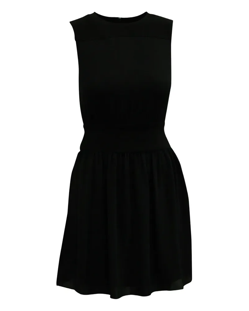 Theory crew-neck shirred dress - Schwarz Schwarz