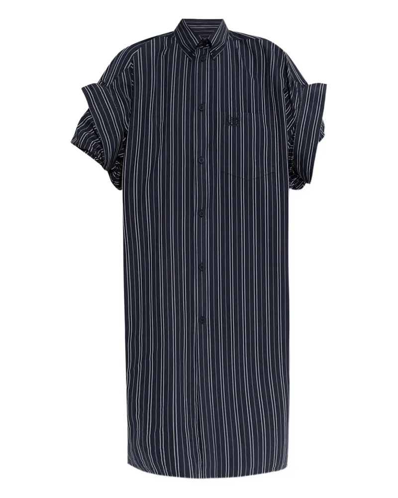 Balenciaga Gestreiftes Hemdkleid - Blau Blau