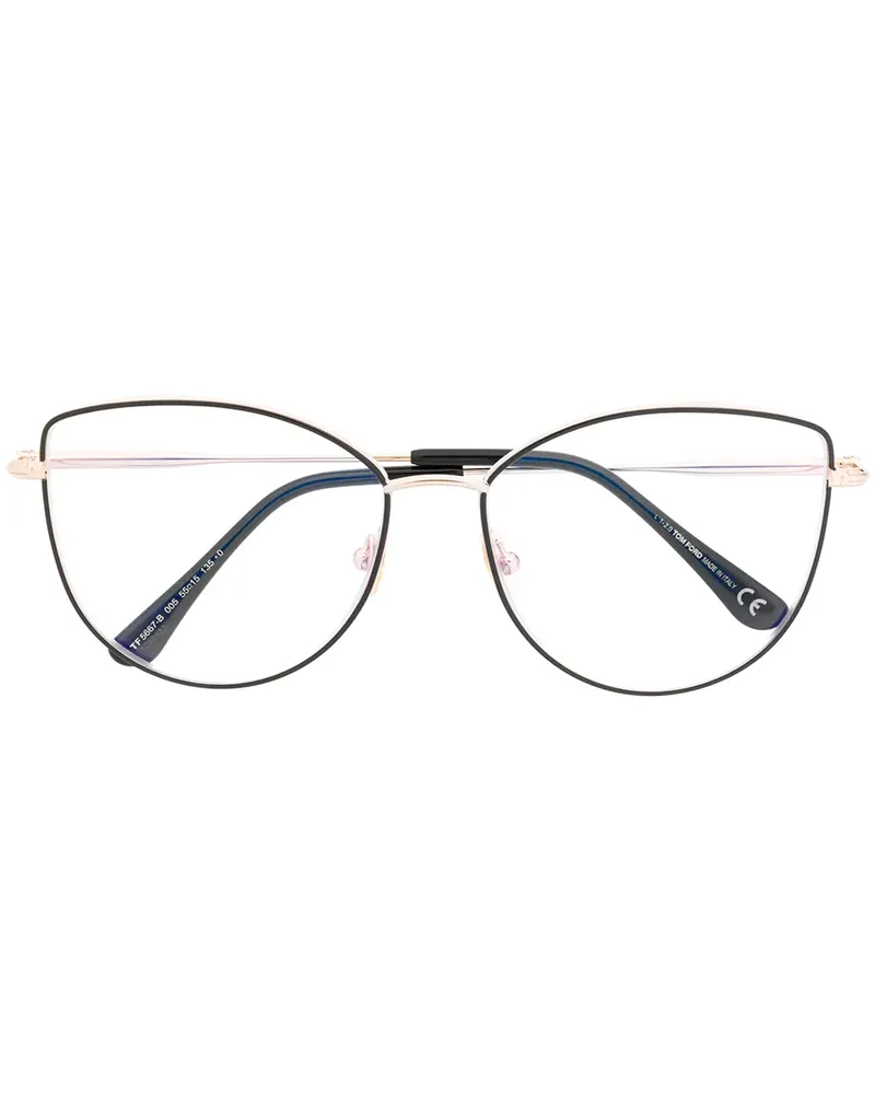 Tom Ford Brille im Cat-Eye-Design - Schwarz Schwarz
