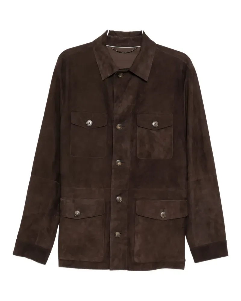 Canali flap-pocket jacket - Braun Braun