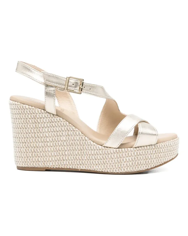 Nero Gardini metallic-finish wedge-heel sandals - Gold Gold