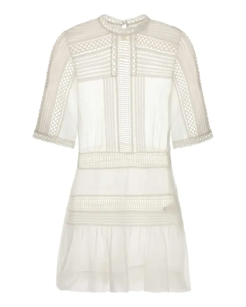 Isabel Marant Paige Minikleid mit Spitzeneinsätzen - Weiß Weiß