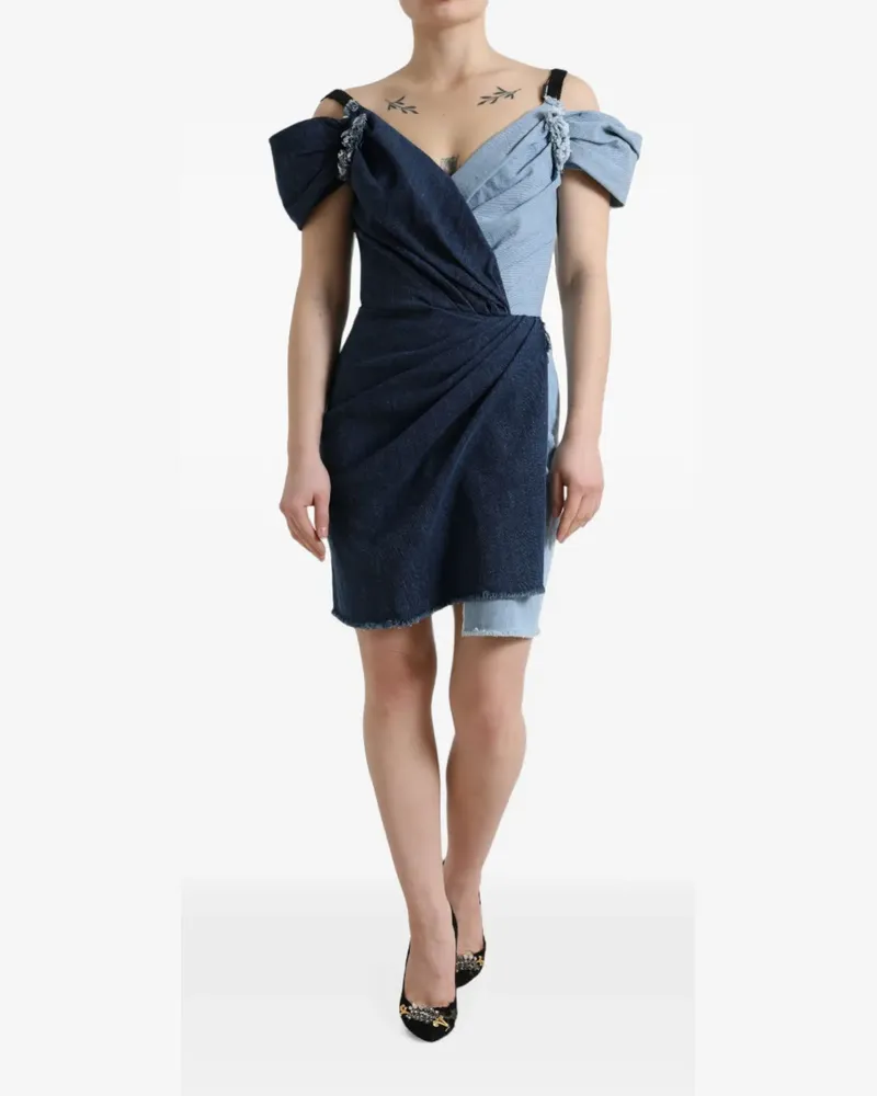 Dolce & Gabbana Minikleid im Patchwork-Look - Blau Blau