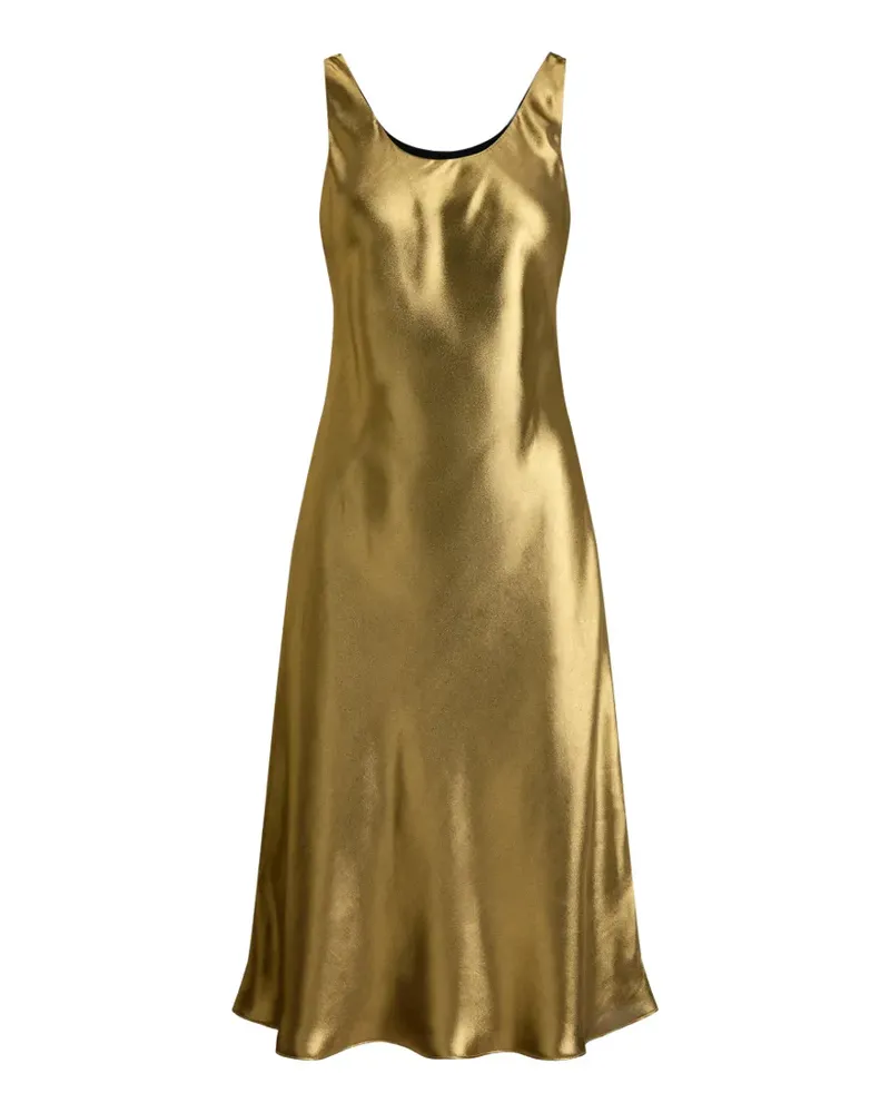 Ralph Lauren Chiffon-Midikleid im Metallic-Look - Gold Gold