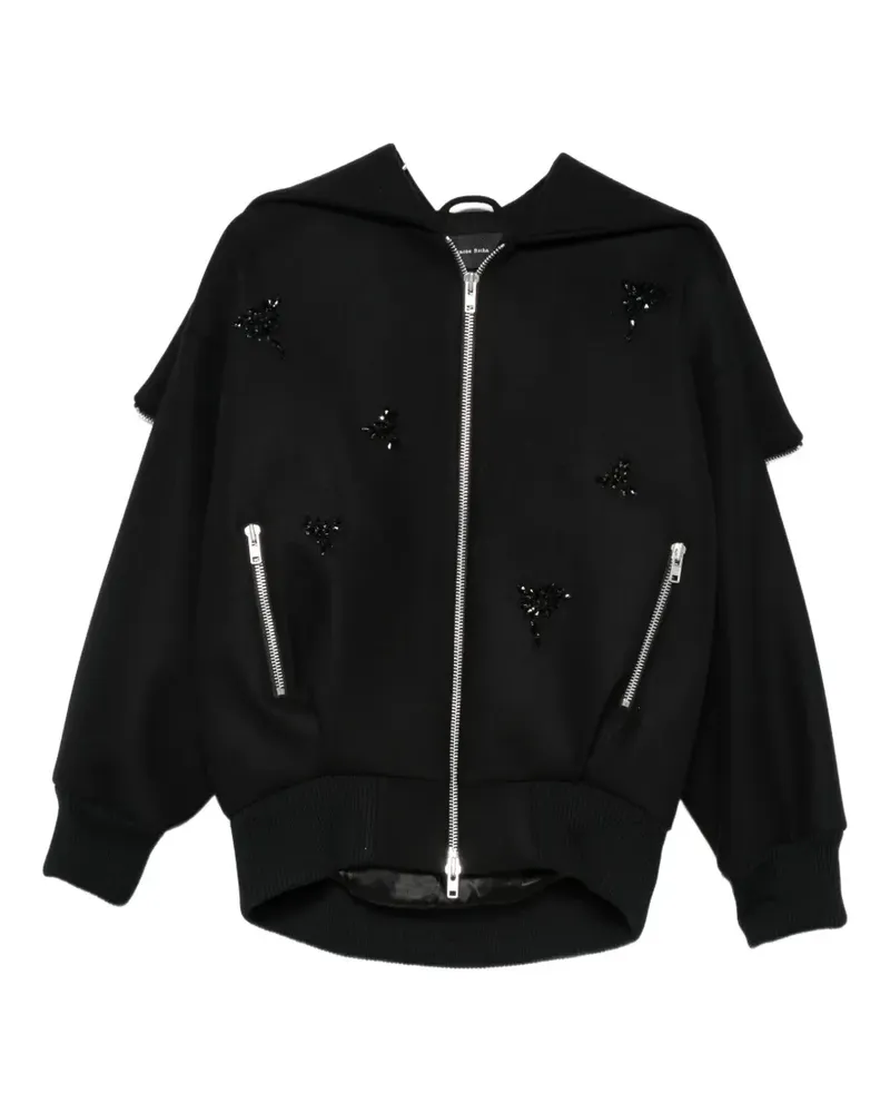 Simone Rocha crystal-embellished sailor-collar jacket - Schwarz Schwarz