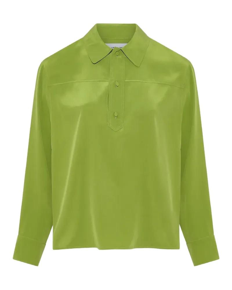 Yves Salomon Poloshirt aus Seidenkrepp - Grün Grün
