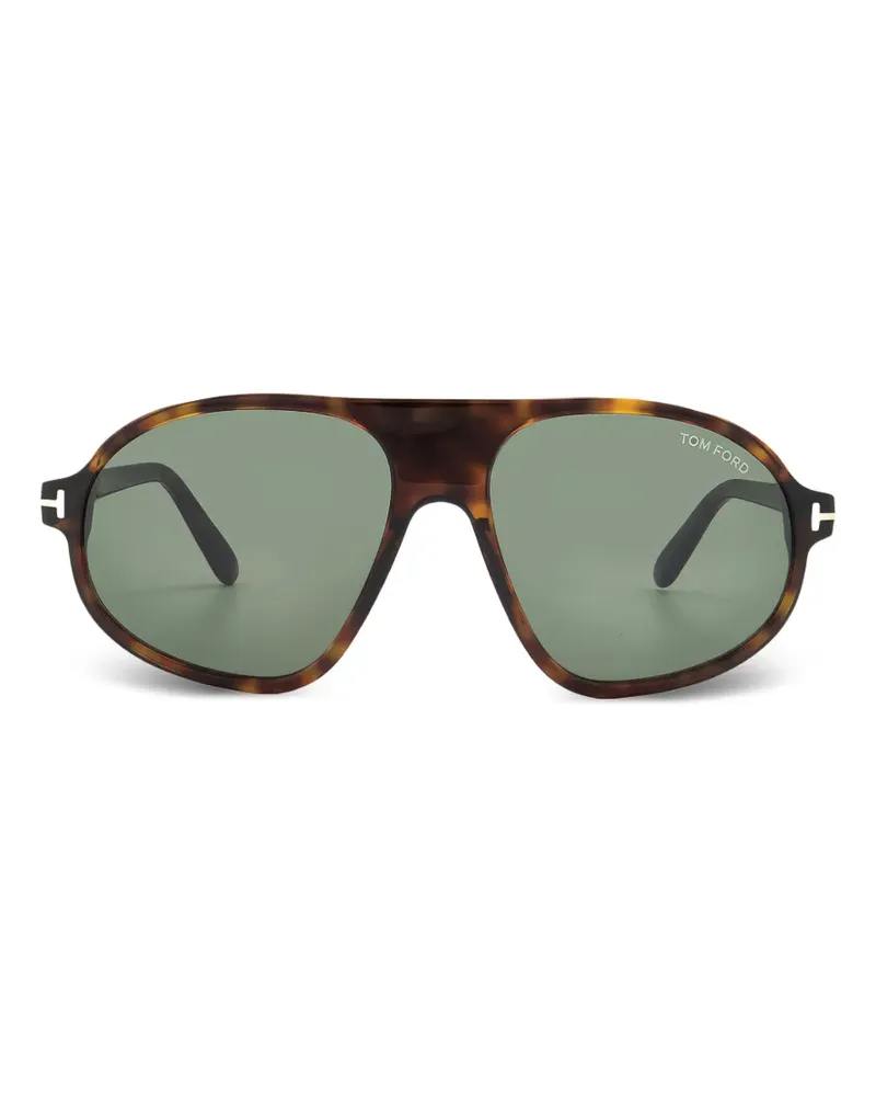 Tom Ford tortoiseshell-effect pilot-frame sunglasses - Braun Braun