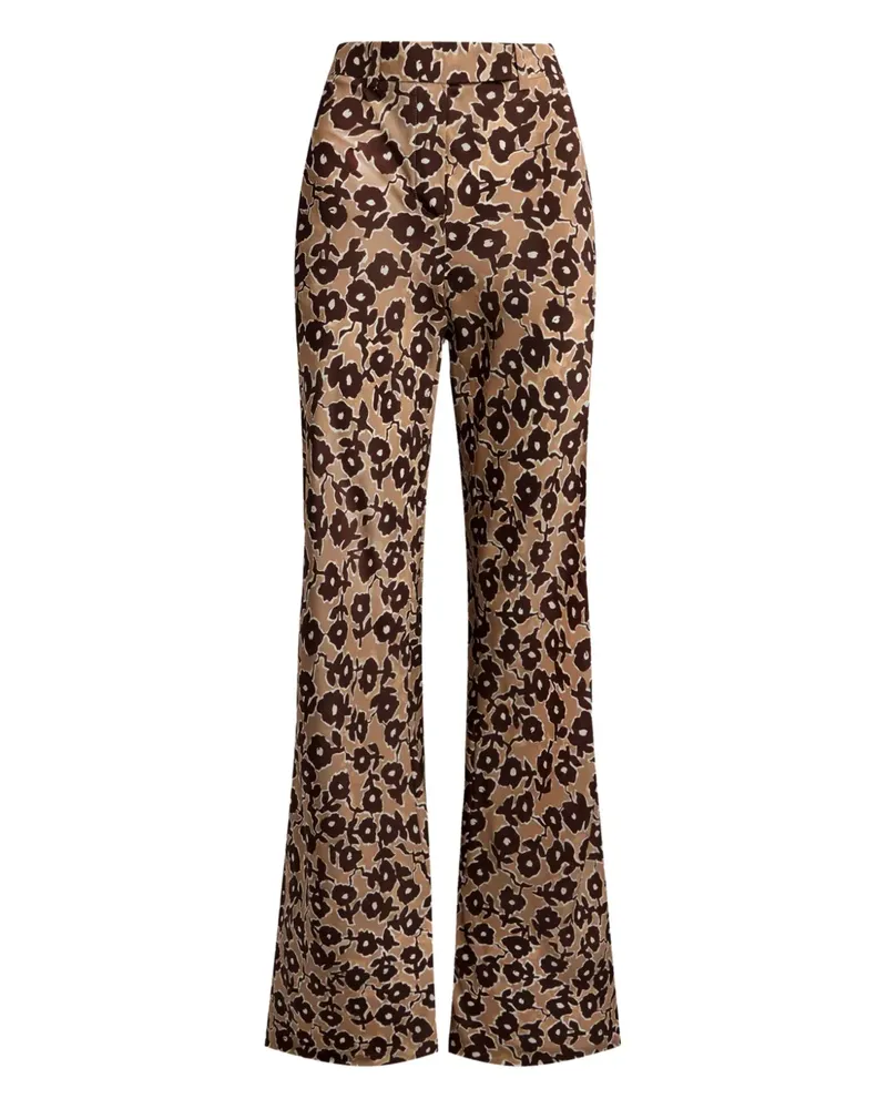 12 STOREEZ Hose mit Blumen-Print - Nude Nude
