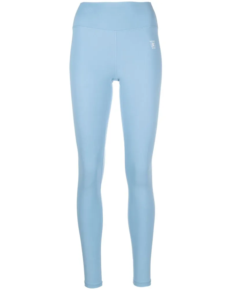 SPORTY & RICH Leggings mit Logo-Print - Blau Blau