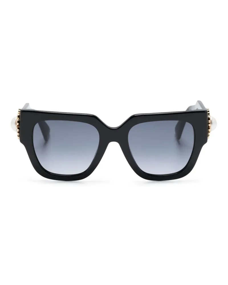 Moschino Sonnenbrille mit eckigem Gestell - Schwarz Schwarz