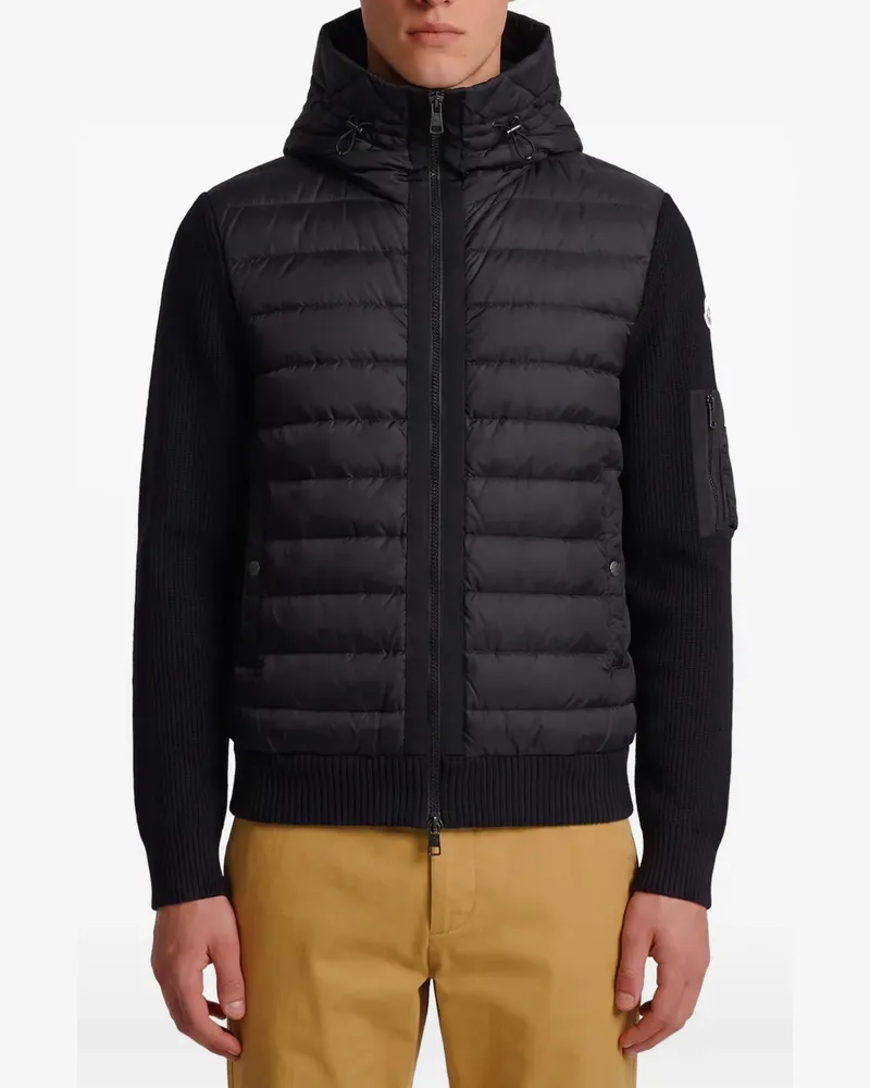 Moncler Gefütterter Cardigan mit Reißverschluss - Schwarz Schwarz