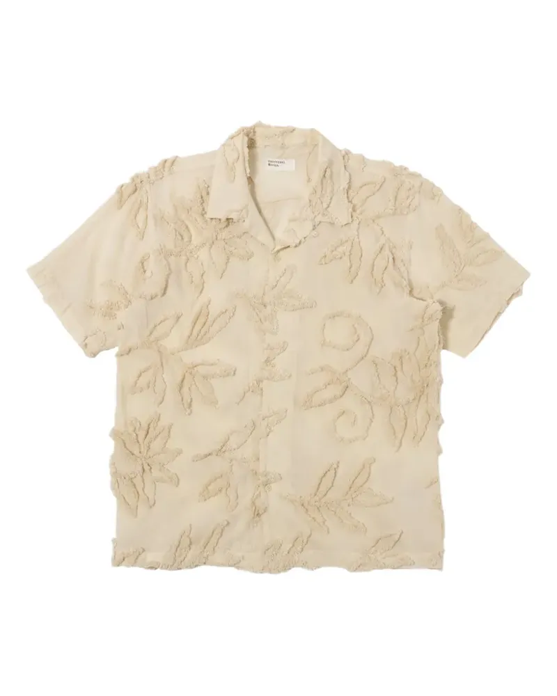 Universal Works Hemd mit Blumenstickerei - Nude Nude