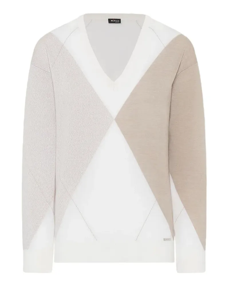 Kiton Pullover mit geometrischem Muster - Weiß Weiß
