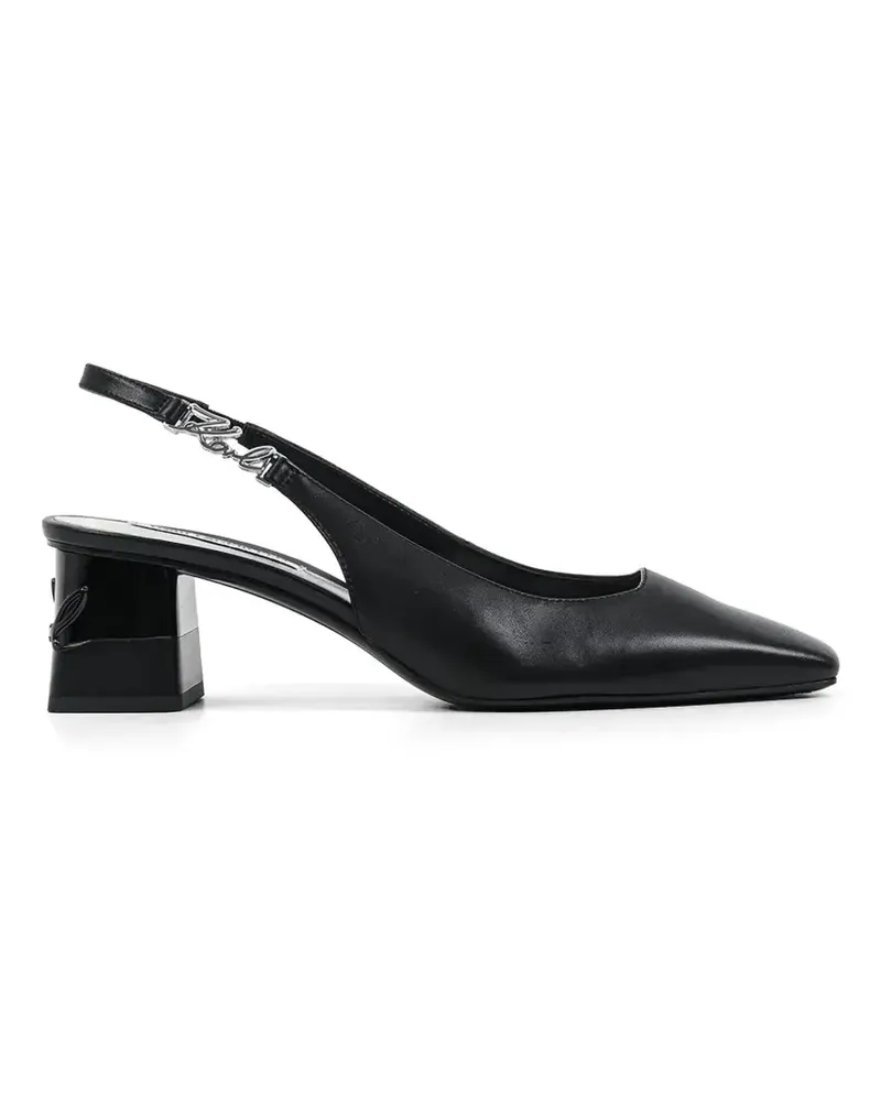 Karl Lagerfeld logo-detail slingback pumps - Schwarz Schwarz