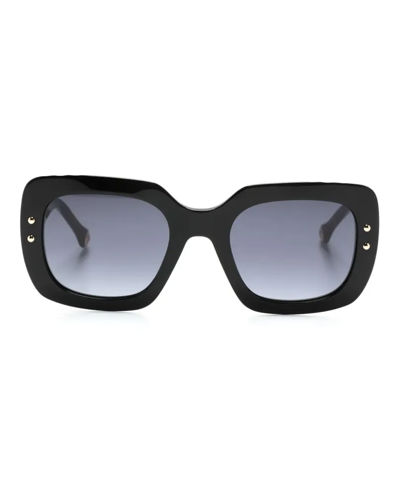 Carolina Herrera New York Eckige Sonnenbrille in Colour-Block-Optik - Schwarz Schwarz