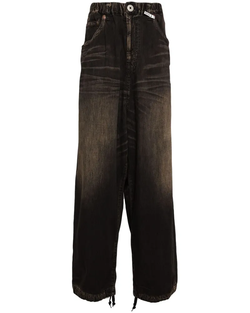MIHARAYASUHIRO Straight-Leg-Jeans mit Logo-Patch - Braun Braun