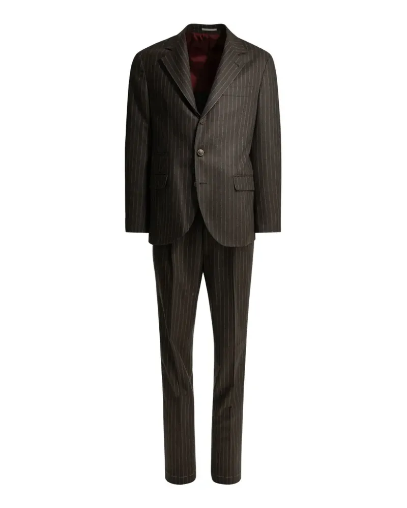 Brunello Cucinelli Anzug mit Nadelstreifen - Braun Braun