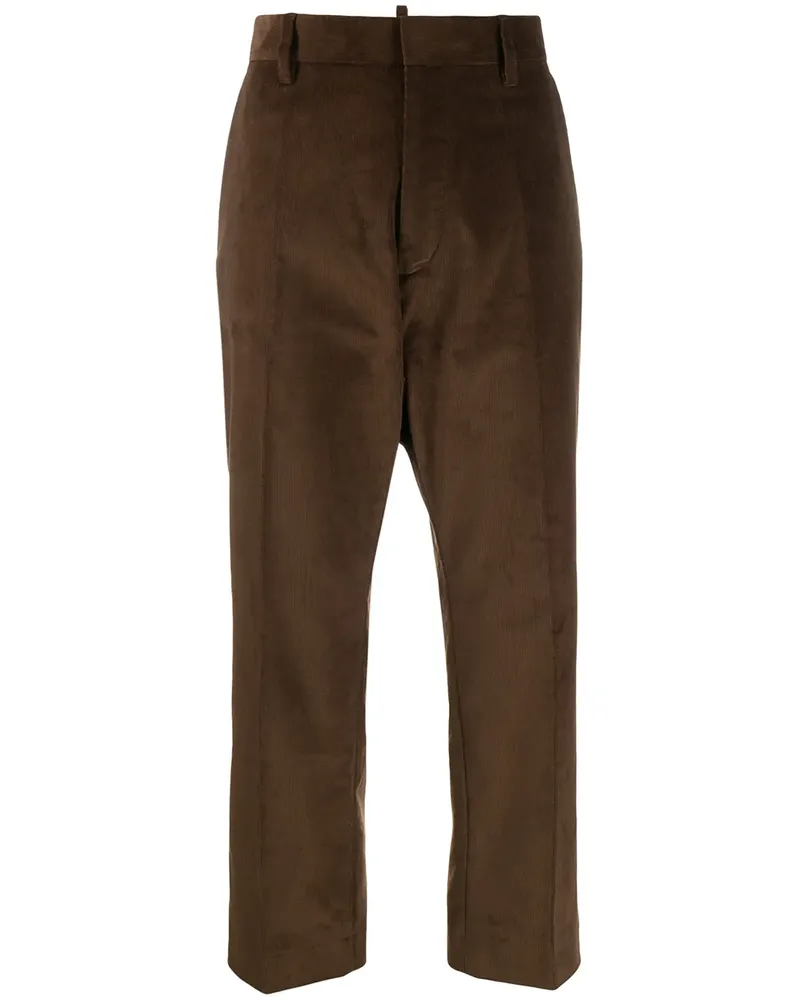 Dsquared2 Cropped-Cordhose - Braun Braun