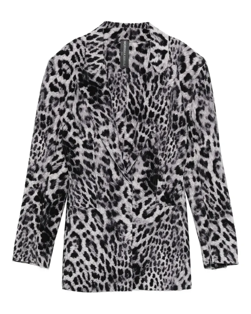 Norma Kamali Sakko mit Leoparden-Print - Grau Grau