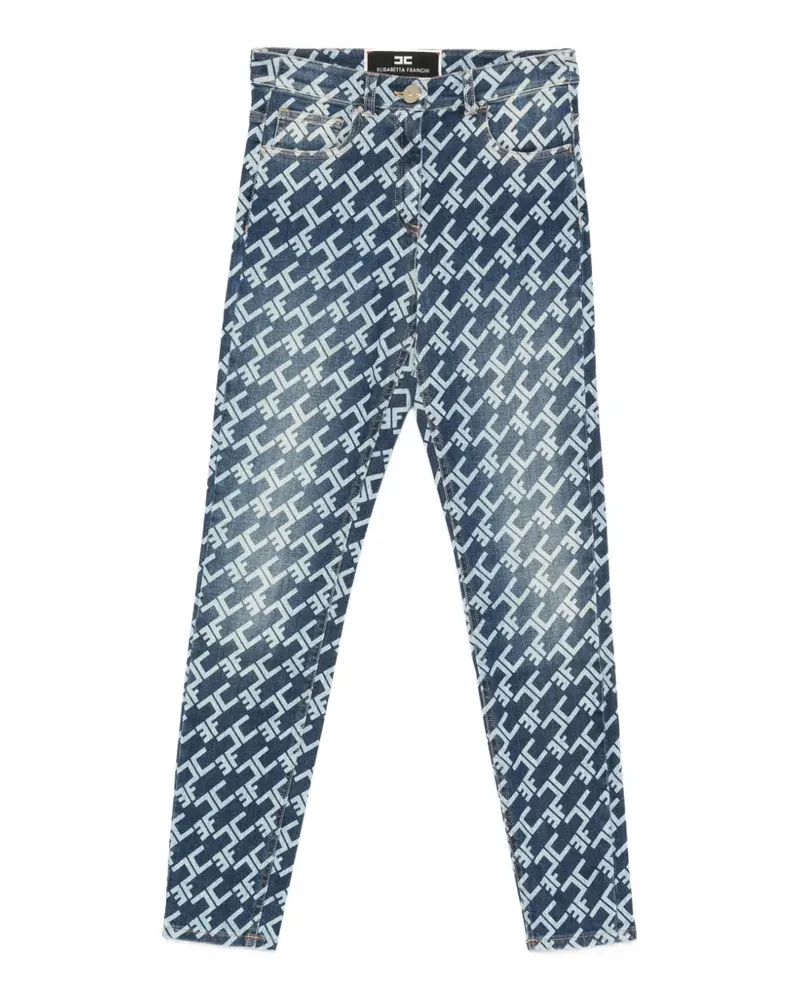 Elisabetta Franchi logo-print jeans - Blau Blau