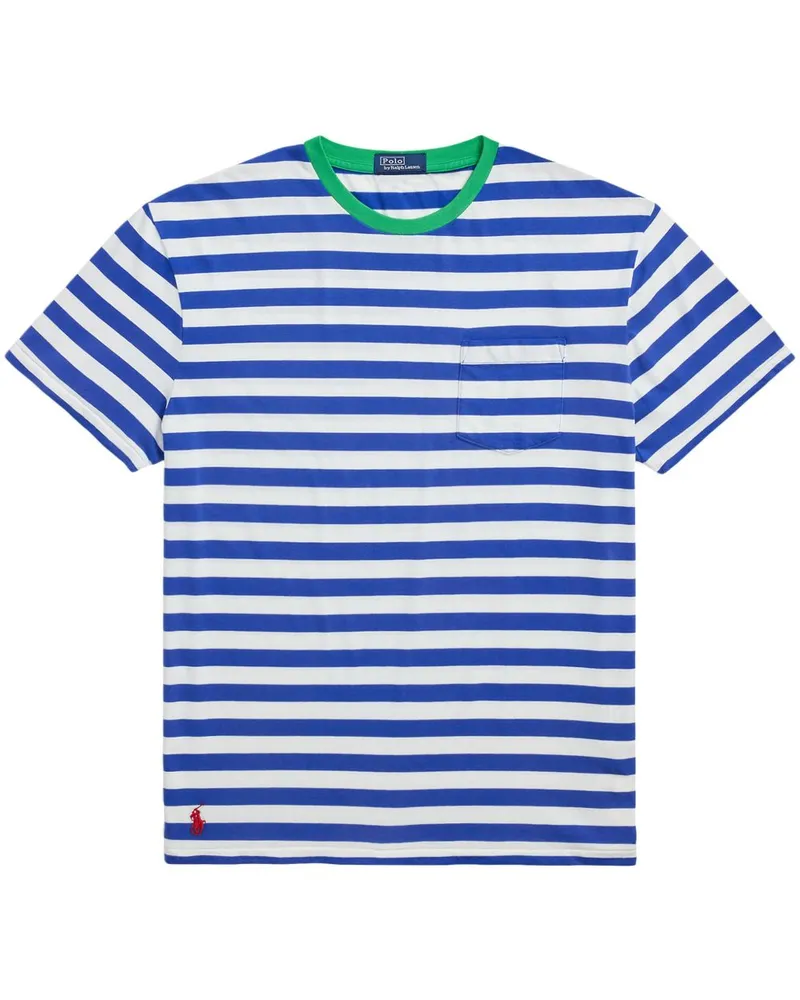 Ralph Lauren Gestreiftes T-Shirt - Weiß Weiß