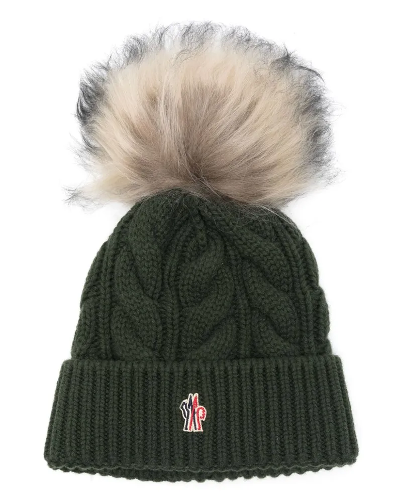 Moncler Beanie mit Pompon-Detail - Grün Grün