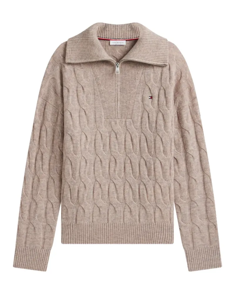 Tommy Hilfiger cable-knit quarter-zip sweater - Nude Nude
