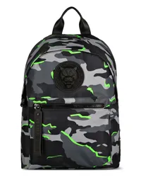 Philipp Plein Boston Rucksack mit Camouflage-Print Grau