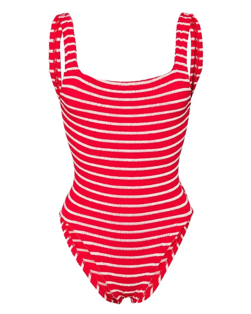 Hunza G Badeanzug mit Candy-Streifen - Rot Rot