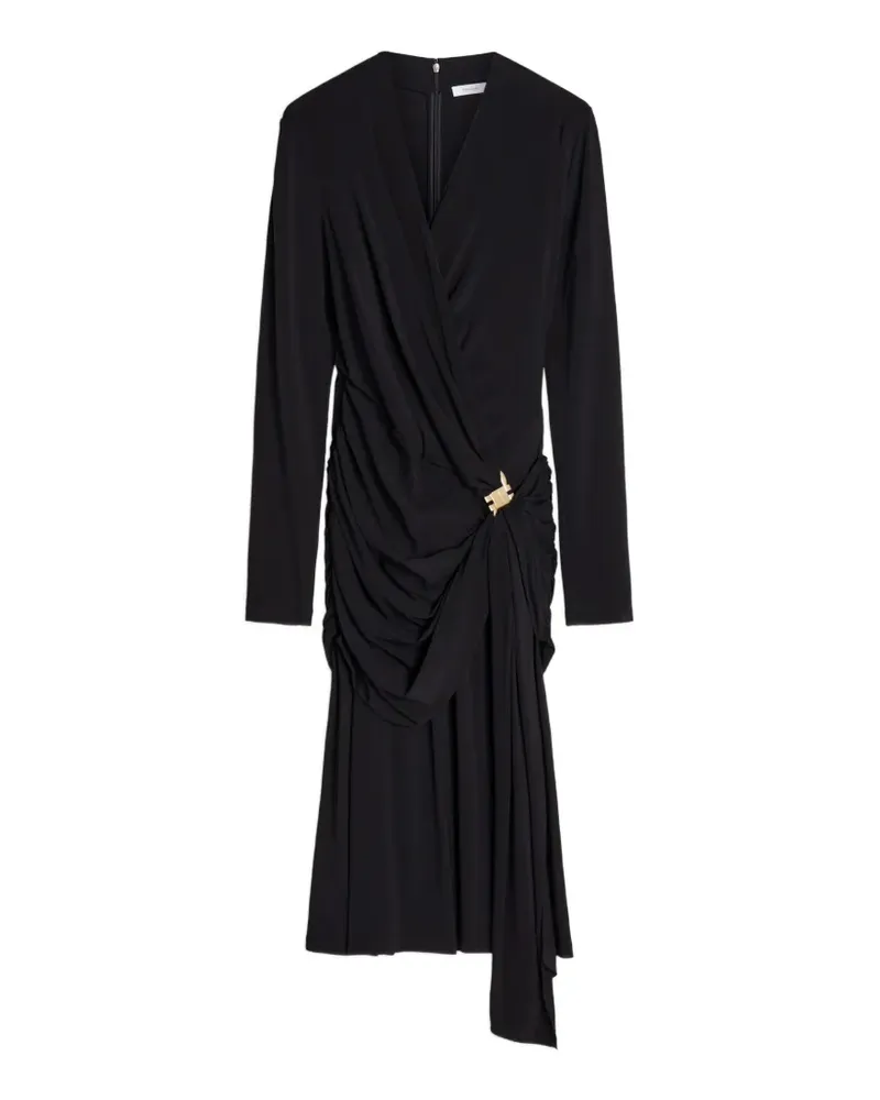 Ferragamo Viskosekleid mit geraffter Taille - Schwarz Schwarz