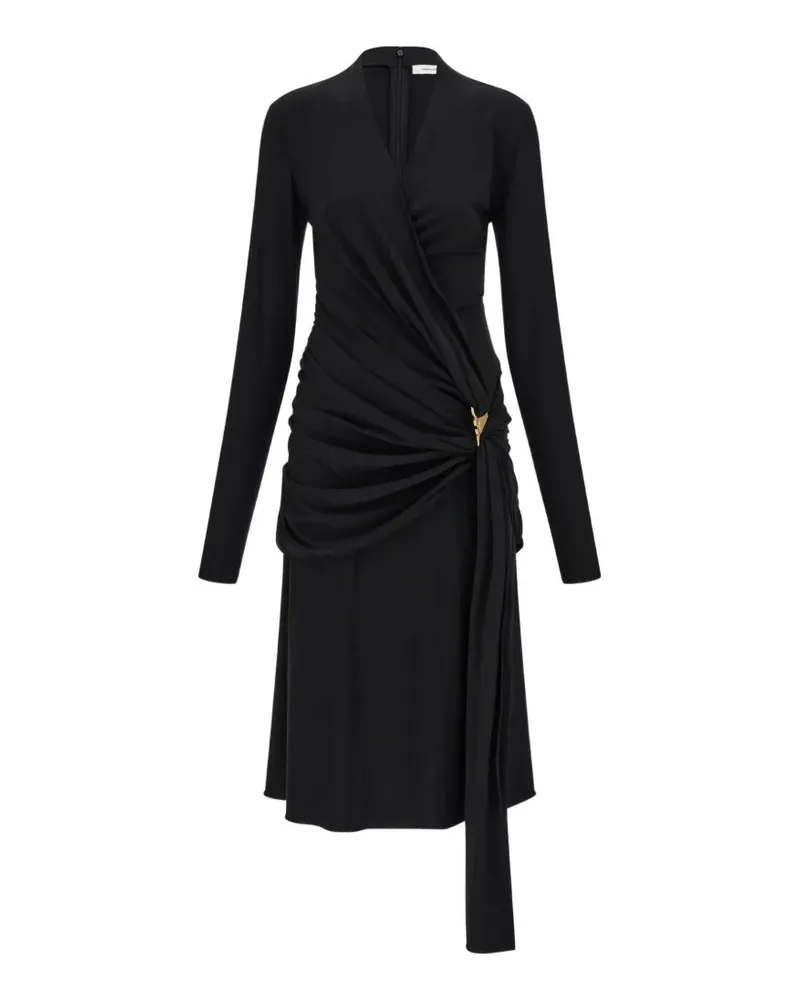 Ferragamo viscose dress with gathered waist - Schwarz Schwarz