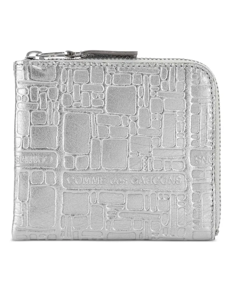 Comme des Garçons embossed leather card holder - Silber Silber