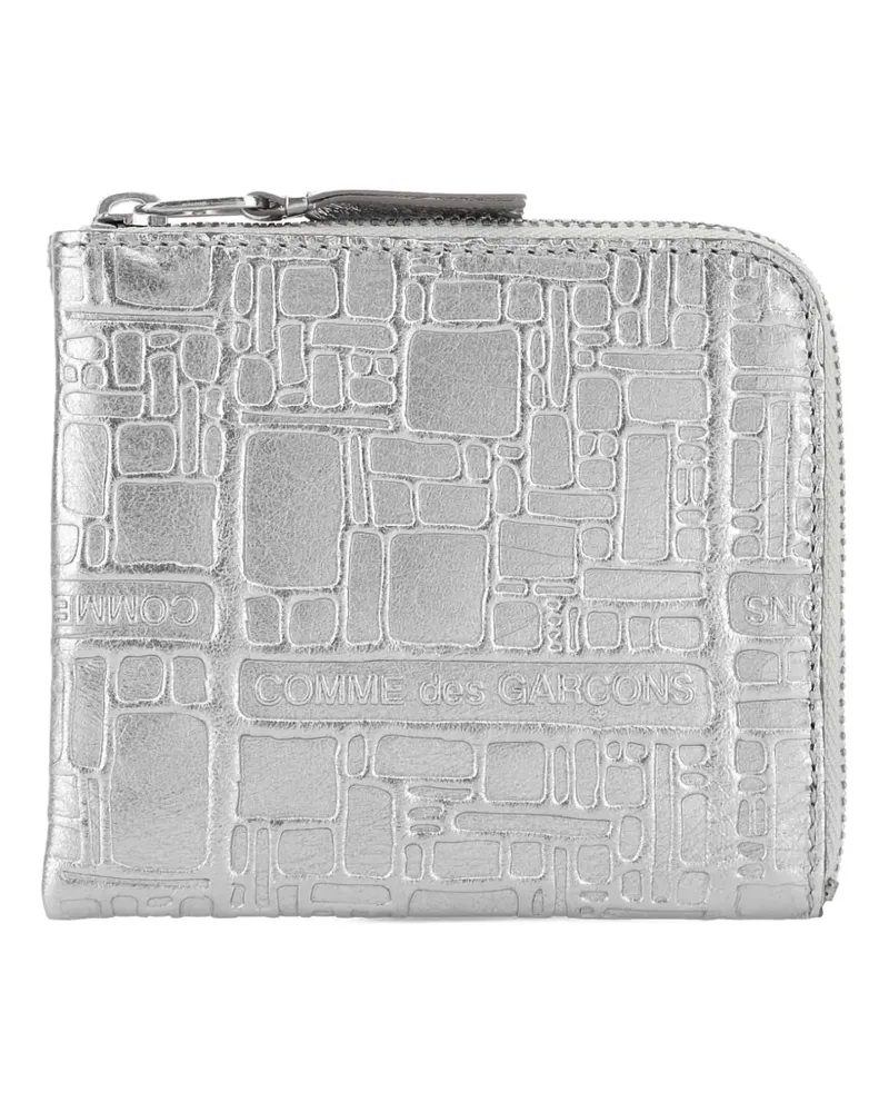 Comme des Garçons embossed leather card holder - Silber Silber