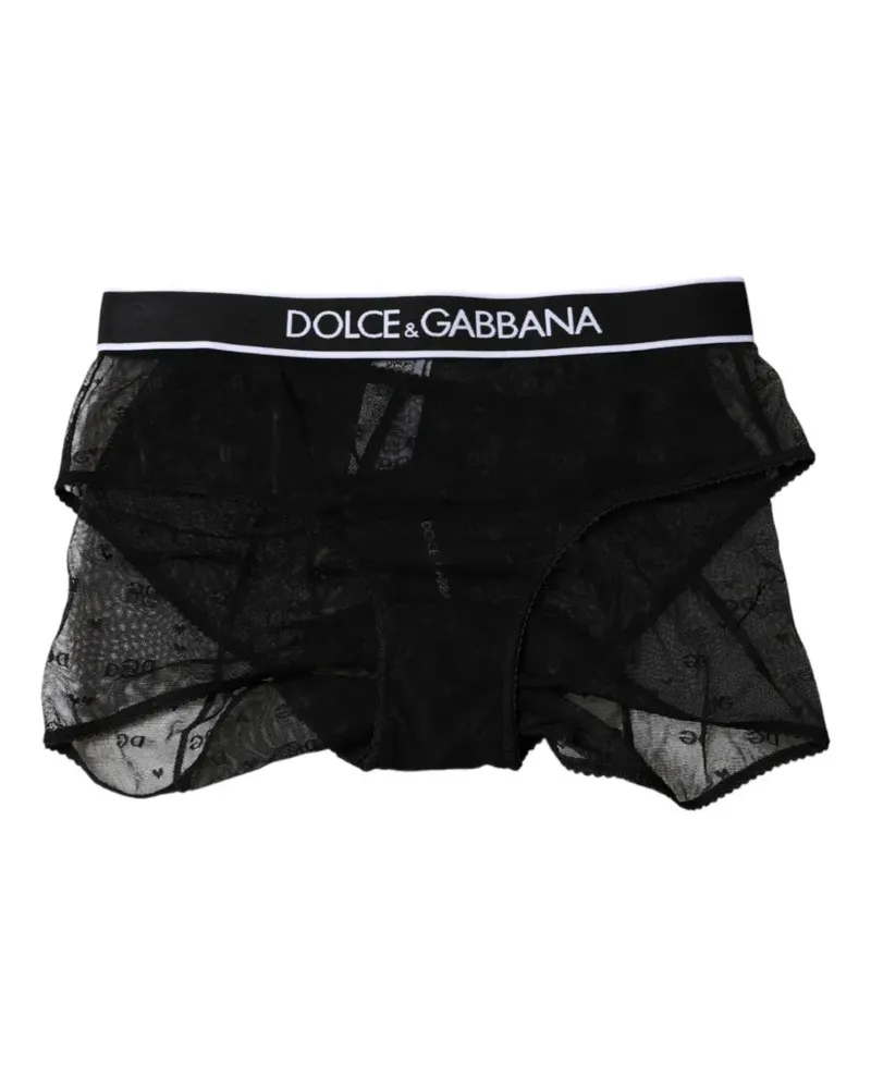 Dolce & Gabbana Slip mit Spitzenbesatz - Schwarz Schwarz