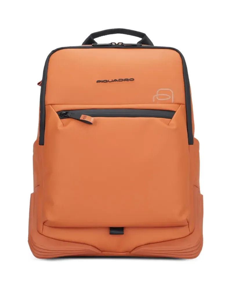 Piquadro logo-detail zip-fastening backpack - Orange Orange
