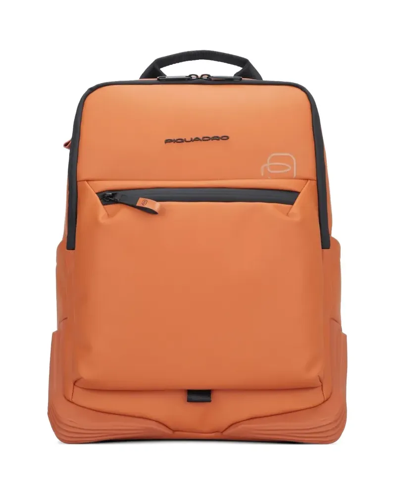 Piquadro logo-detail zip-fastening backpack - Orange Orange