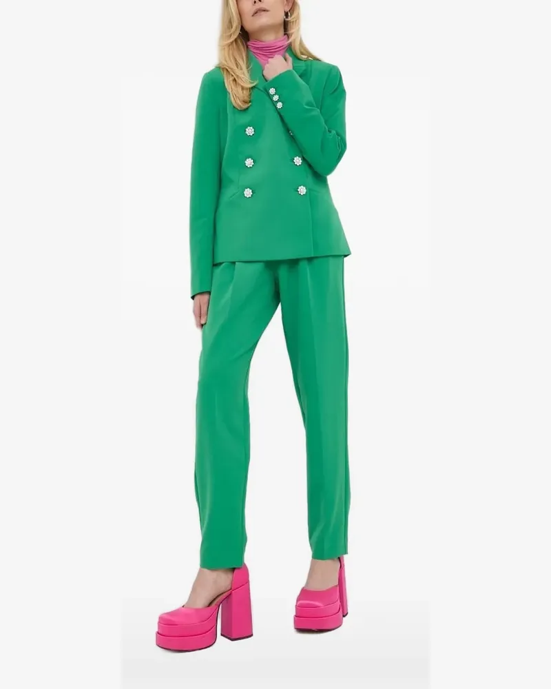 Custommade Doppelreihiger Blazer mit Kristallen - Grün Grün