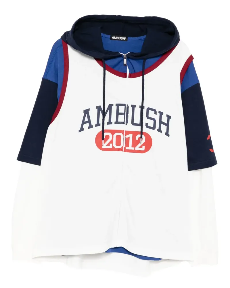 AMBUSH Basketball Hoodie im Layering-Look - Weiß Weiß