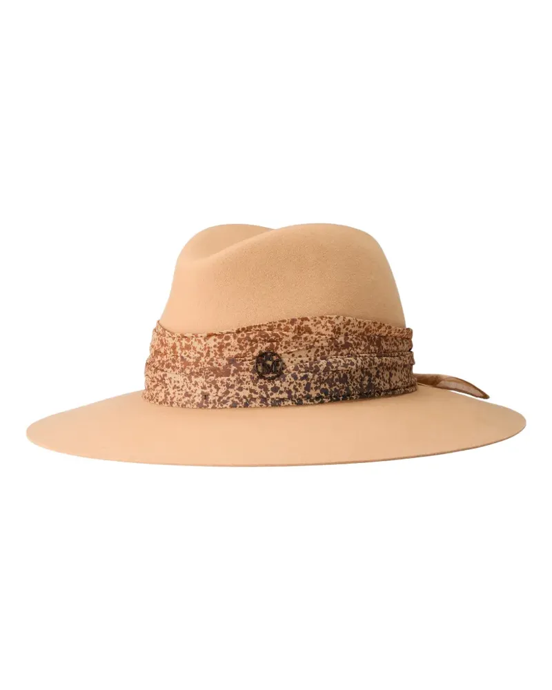 Maison Michel Zango Hut mit Logo-Schild - Nude Nude