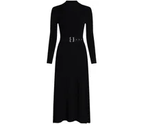 Strickkleid mit Gürtel - Schwarz