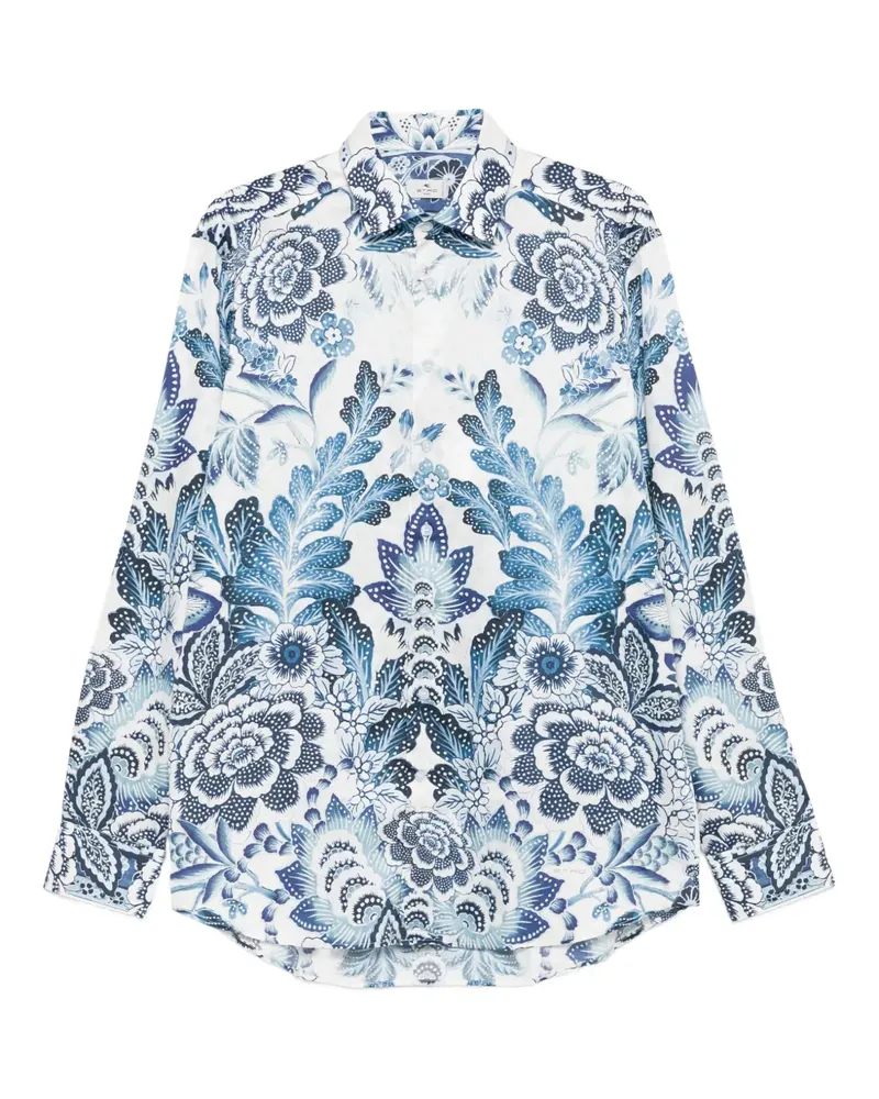 Etro Hemd mit Blumen-Print - Blau Blau