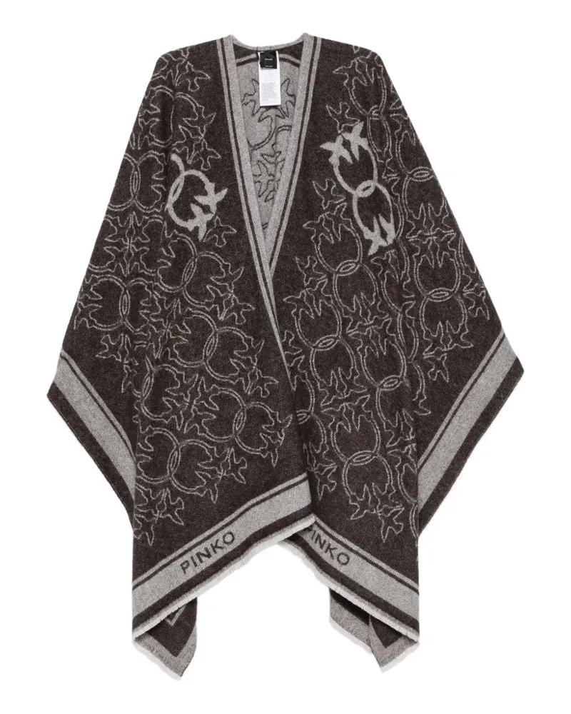 Pinko Poncho mit Logo - Braun Braun