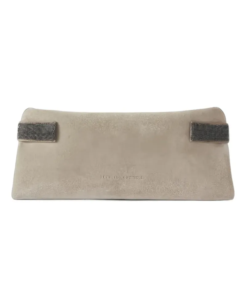Brunello Cucinelli Clutch mit Monili-Detail - Grau Grau