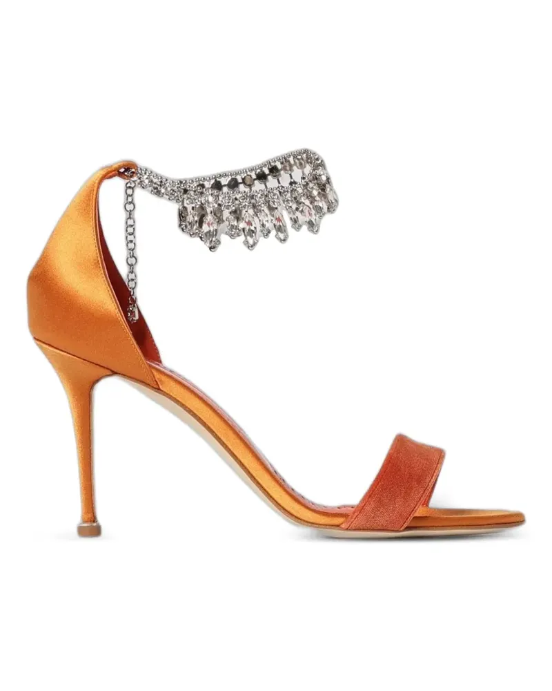 Manolo Blahnik Tulisan Sandalen mit Kristallen - Orange Orange