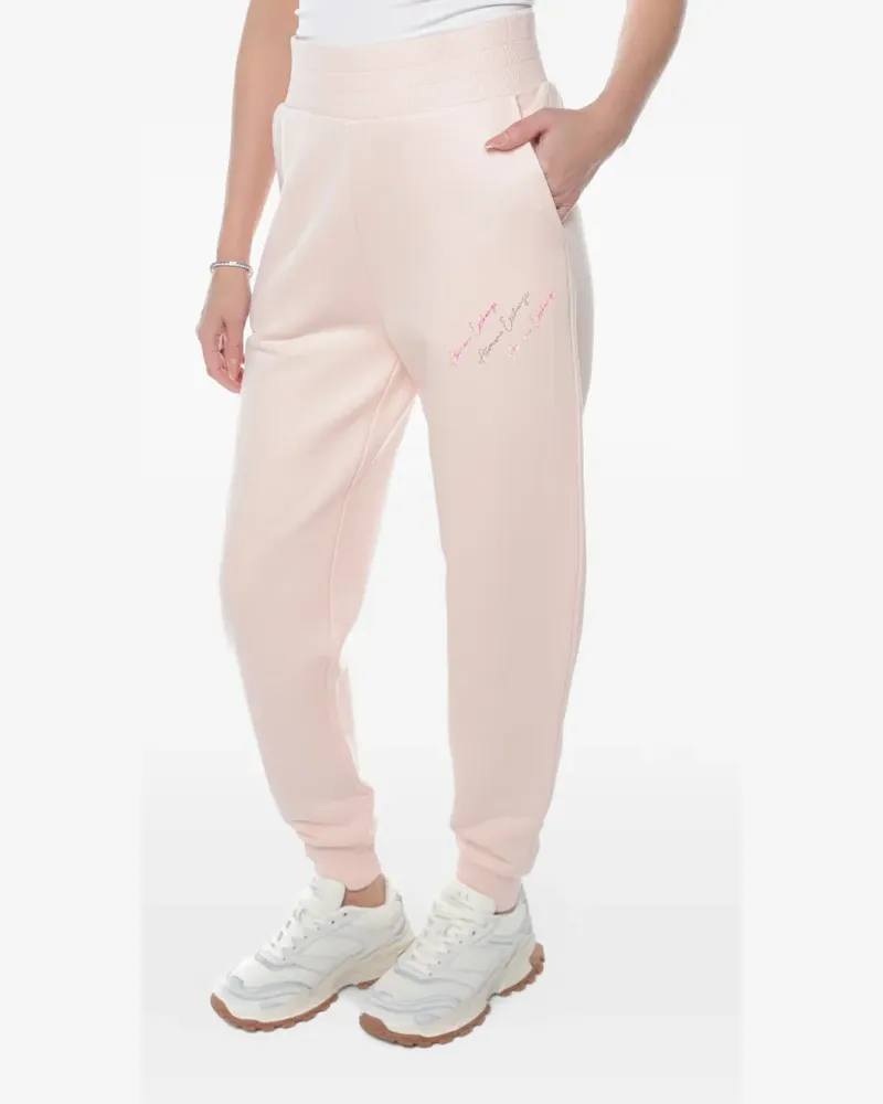 Armani Exchange logo-embroidered elasticated-waist track pants - Rosa Rosa